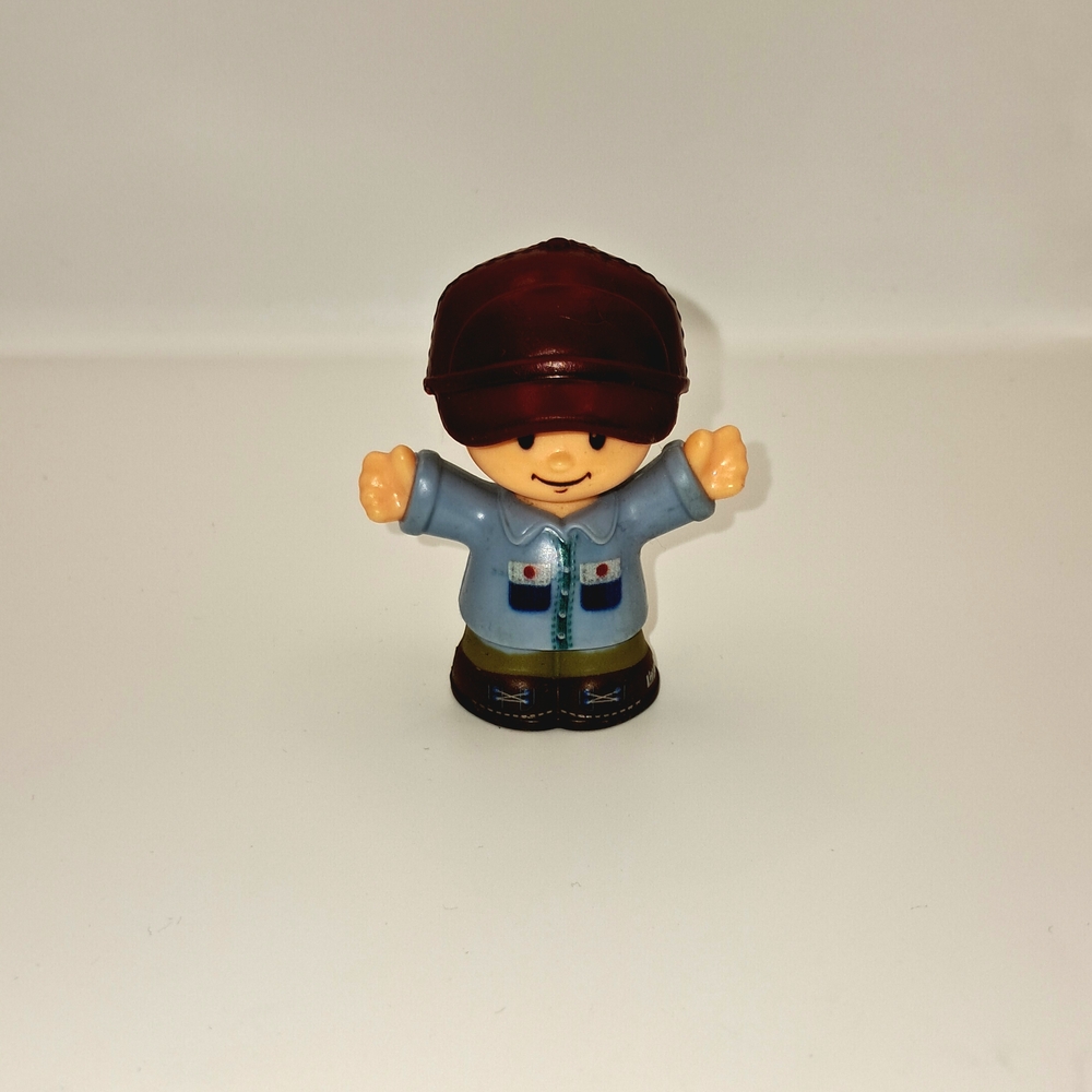 Fisher-Price Figure with Blue Jacket and Brown Hat